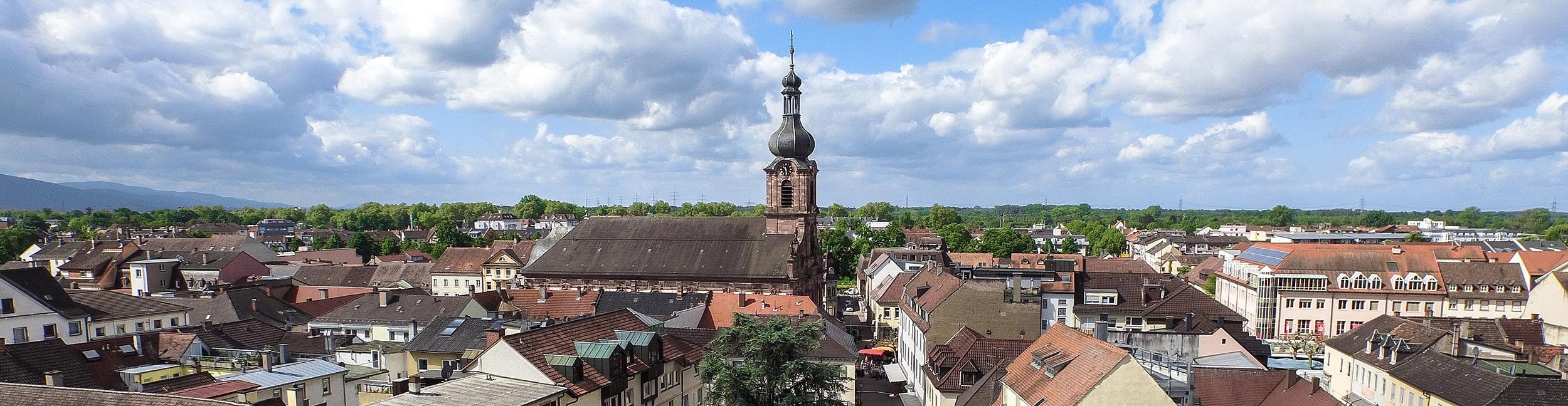 Rastatt von oben mit Blick auf die Innenstadt. Foto: Joachim Gerstner Rastatt von oben mit Blick auf die Innenstadt