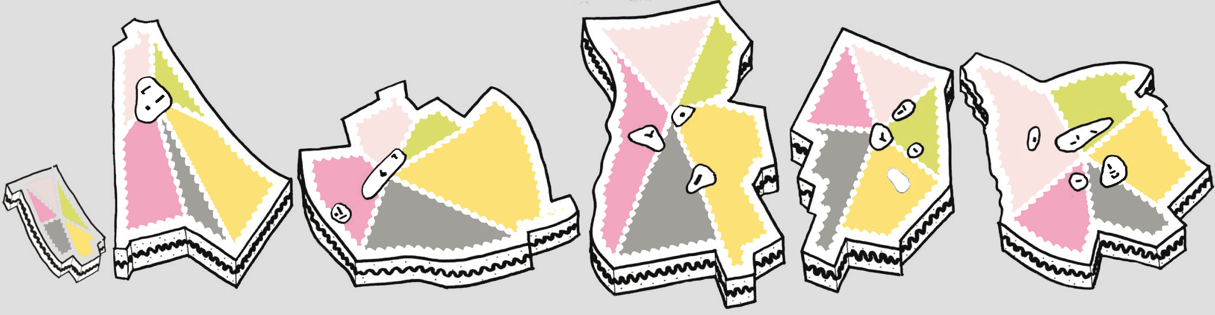 Grafik mit Karten der Ortsteile in Rastatt