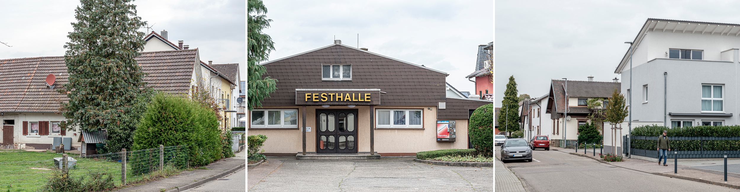 Collage mit drei Bildern von Häusern in Rastatt-Förch